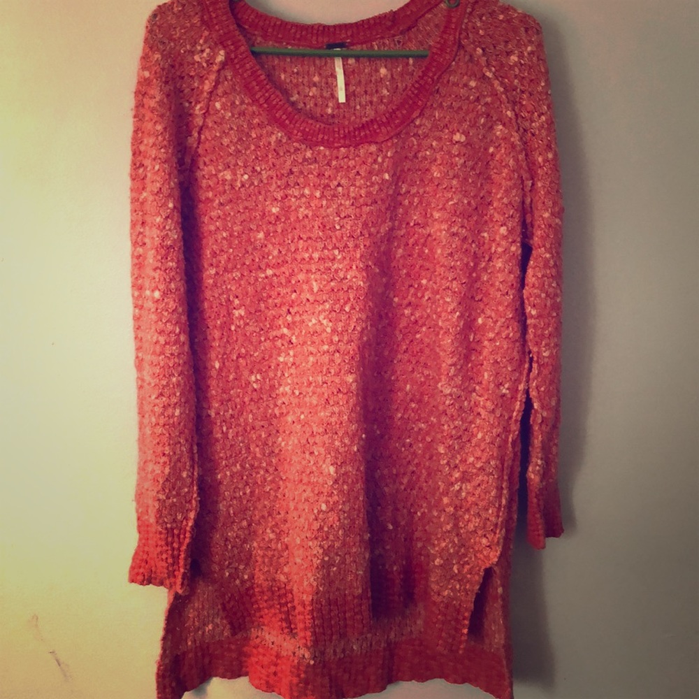 Free People Coral Sweater- Size Large